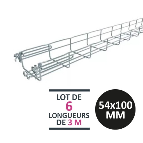 Legrand - Lot de 18 mètres (6x3m) de chemin de câbles Cablofil pré-éclissé Fasclic+ 54/100 - Réf : 200071-18M