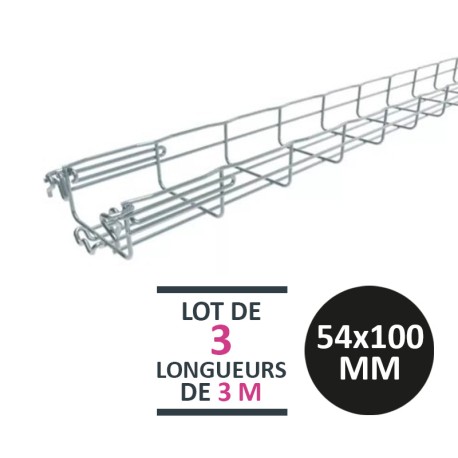Legrand - Lot de 9 mètres (3x3m) de chemin de câbles Cablofil pré-éclissé Fasclic+ 54/100 - Réf : 200071-9M