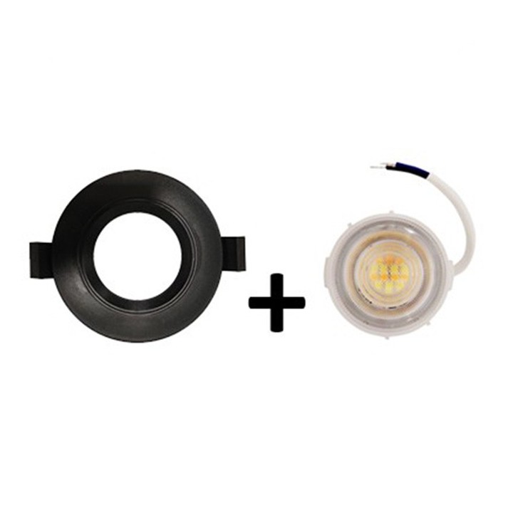 Krisane - Kit Spot LED CCT 3000/4000/6500K°- 7W - Ø47 mm et collerette noire fixe - IP54 - Réf : KRI24174-41