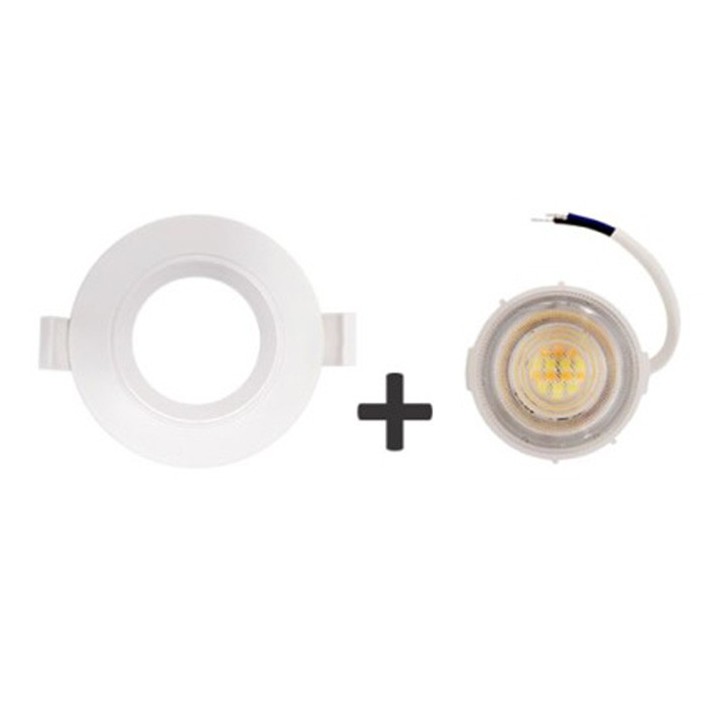 Krisane - Kit Spot LED CCT 3000/4000/6500K°- 7W - Ø47 mm et collerette blanche fixe - IP54 - Réf : KRI24174-21