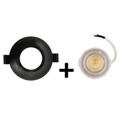 Krisane - Kit Spot LED CCT 3000/4000/6500K°- 7W - Ø47 mm et collerette noire orientable - IP54 - Réf : KRI24174-42