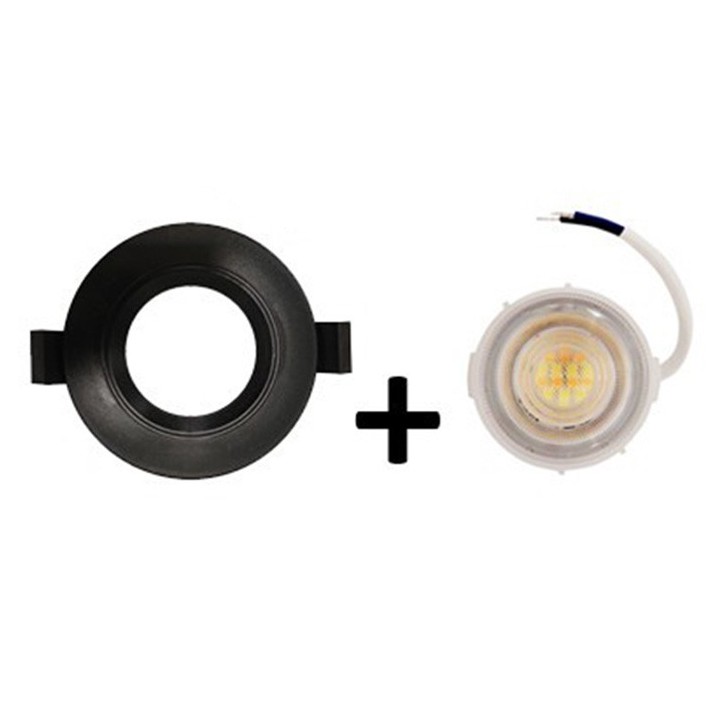 Krisane - Kit Spot LED CCT 3000/4000/6500K°- 7W - Ø47 mm et collerette noire orientable - IP54 - Réf : KRI24174-42