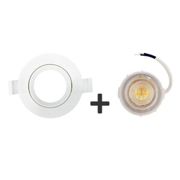 Krisane - Kit Spot LED CCT 3000/4000/6500K°- 7W - Ø47 mm et collerette blanche orientable - IP54 - Réf : KRI24174-22