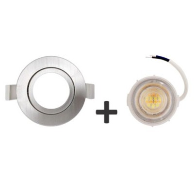 Krisane - Kit Spot LED CCT 3000/4000/6500K°- 7W - Ø47 mm et collerette aluminium orientable - IP54 - Réf : KRI24174-32