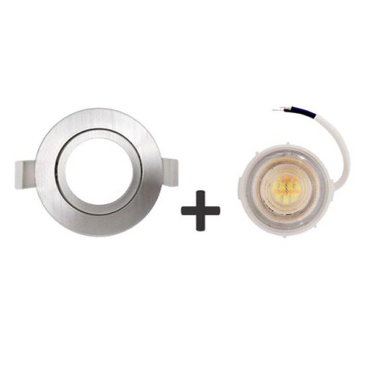 Krisane - Kit Spot LED CCT 3000/4000/6500K°- 7W - Ø47 mm et collerette aluminium orientable - IP54 - Réf : KRI24174-32