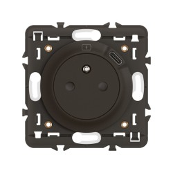 Legrand Céliane - Prise Surface avec prise USB Type-C intégré avec support et enjoliveur Noir- Réf : CN0140