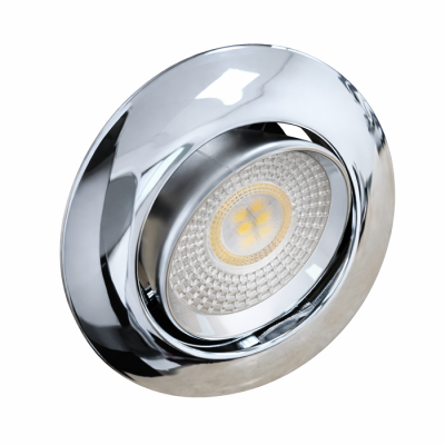 KIT Spot encastré - orientable - 3000k - rond - chrome brillant - LED 5W - Réf : KRI30012