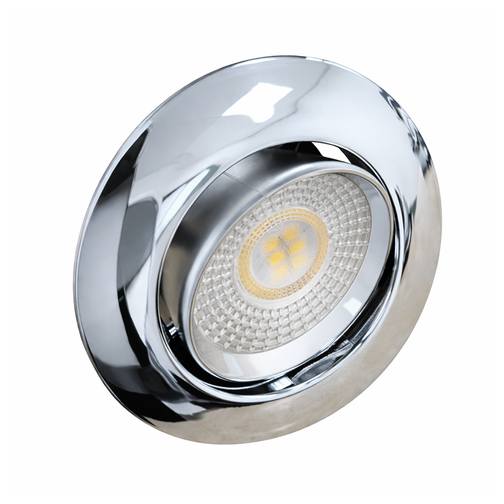 KIT Spot encastré - orientable - 3000k - rond - chrome brillant - LED 5W - Réf : KRI30012
