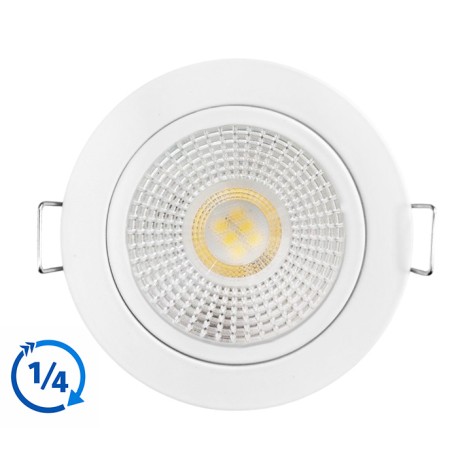 KIT Spot encastré - 1/4 tour - fixe - 3000k - rond - blanc - LED 5W - Réf : KRI30023