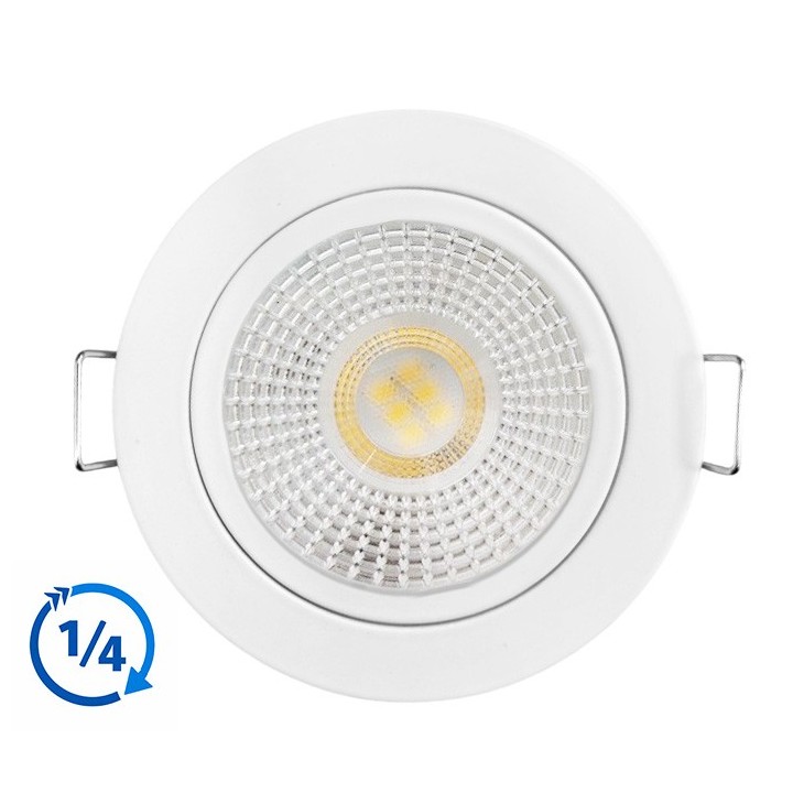 KIT Spot encastré - 1/4 tour - fixe - 3000k - rond - blanc - LED 5W - Réf : KRI30023