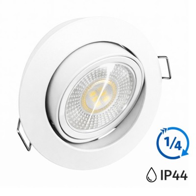 KIT spot encastré - 1/4 tour - IP44 - orientable - 3000k - blanc - LED 5W - Réf : KRI30026