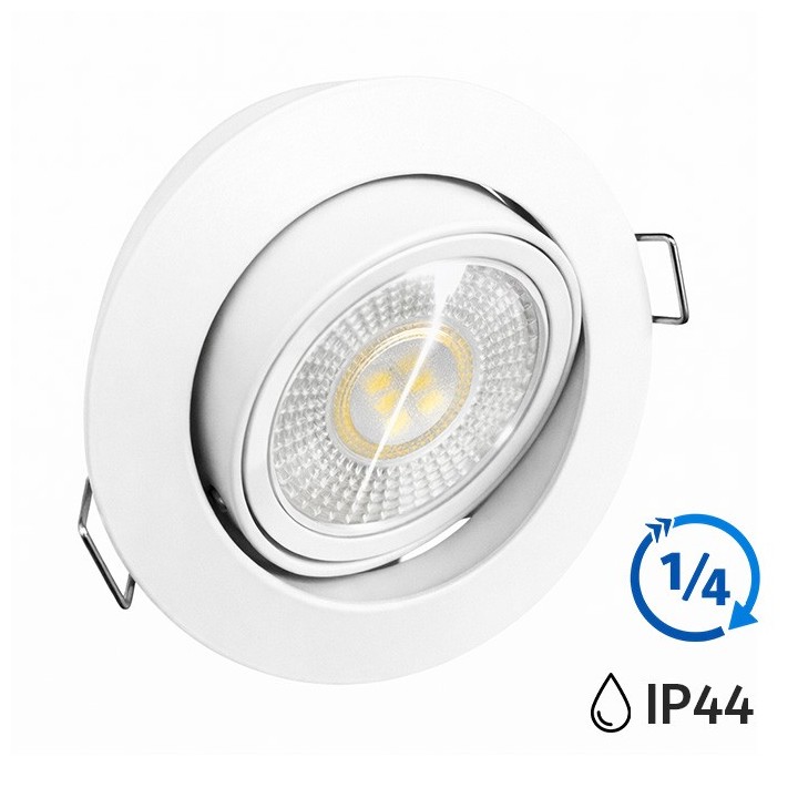 KIT spot encastré - 1/4 tour - IP44 - orientable - 3000k - blanc - LED 5W - Réf : KRI30026