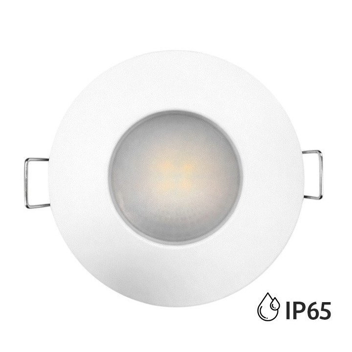 KIT Spot BBC encastré - fixe - rond - 3000k - blanc - IP65 - avec douille -LED 5W - Réf : KRI30028