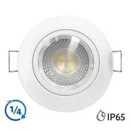 KIT Spot encastré - fixe - recouvrable - 3000k - 1/4 de tour - IP65 - blanc - LED 5W - Réf : KRI30029
