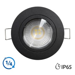 KIT Spot encastré - fixe - recouvrable - 3000k - 1/4 de tour - IP65 - noir - LED 5W - Réf : KRI30049