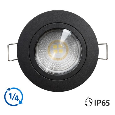 KIT Spot encastré - fixe - recouvrable - 3000k - 1/4 de tour - IP65 - noir - LED 5W - Réf : KRI30049