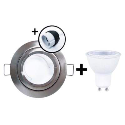 KIT Spot encastré - 1/4 tour - 3000k - IP 44 - fixe - blanc - LED 5W - Réf : KRI30035