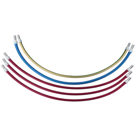 Lot de 5 cordons pour raccordement parafoudre Tétra - 16mm² - 40cm - 3 rouges - 1 bleu - 1 vert/jaune - Réf : VRHTRI40-L