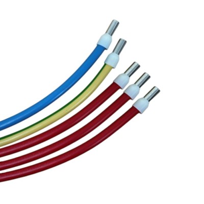 Lot de 5 cordons pour raccordement parafoudre Tétra - 16mm² - 40cm - 3 rouges - 1 bleu - 1 vert/jaune - Réf : VRHTRI40-L