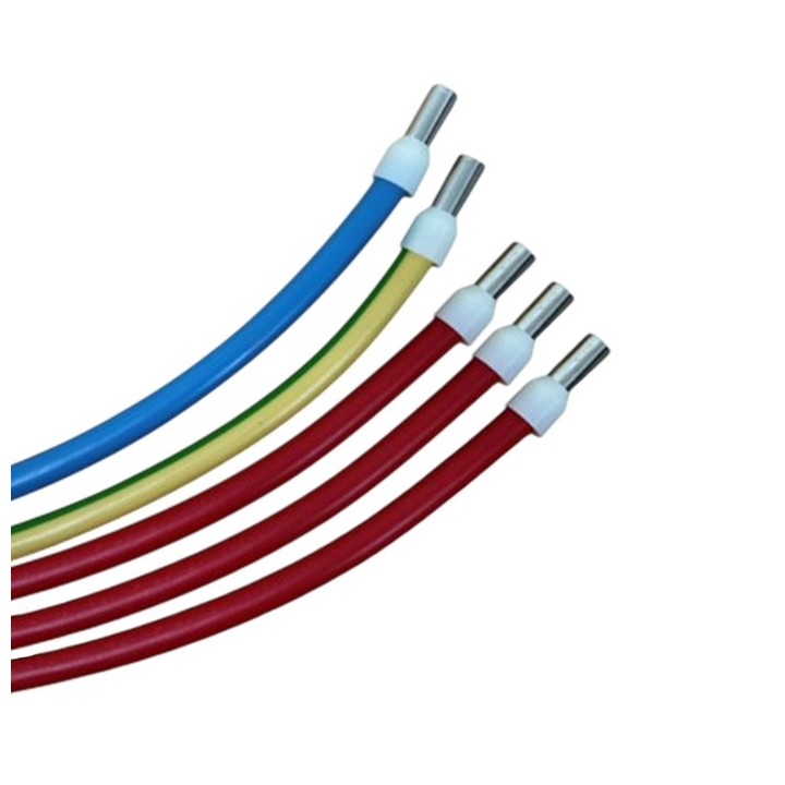 Lot de 5 cordons pour raccordement parafoudre Tétra - 16mm² - 40cm - 3 rouges - 1 bleu - 1 vert/jaune - Réf : VRHTRI40-L