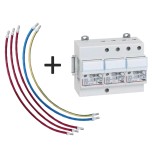 Kit Parafoudre + 5 cordons de raccordement - 16mm² - 40cm - 3 Rouges - 1 bleu - 1 vert/jaune - Réf : VRHTRI40-L-003973