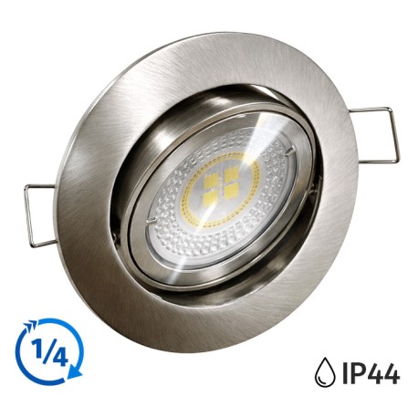 KIT spot encastré - 1/4 tour - IP 44 - orientable - 3000k - aluminium - LED 5W - Réf : KRI30036