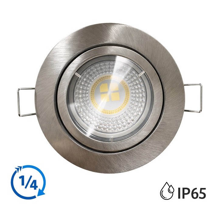 KIT Spot encastré - fixe - recouvrable - 3000k - 1/4 de tour - IP65 - aluminium - LED 5W - Réf : KRI30039