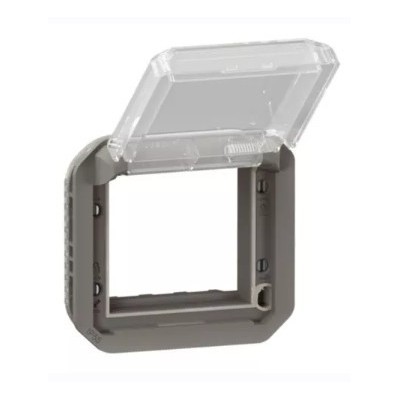 Legrand - Adaptateur étanche Plexo IP55 pour fonction Mosaic - finition anthracite à volet transparent - Réf : 069880L