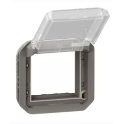 Legrand - Adaptateur étanche Plexo IP55 pour fonction Mosaic - finition anthracite à volet transparent - Réf : 069880L