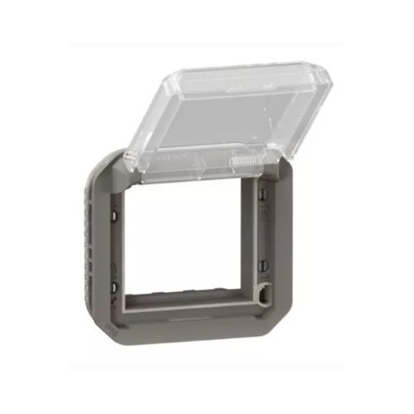 Legrand - Adaptateur étanche Plexo IP55 pour fonction Mosaic - finition anthracite à volet transparent - Réf : 069880L