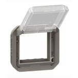 Legrand - Adaptateur étanche Plexo IP55 pour fonction Mosaic - finition anthracite à volet transparent - Réf : 069880L