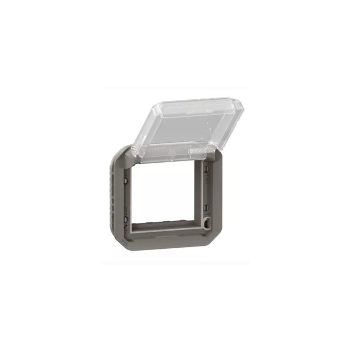 Legrand - Adaptateur étanche Plexo IP55 pour fonction Mosaic - finition anthracite à volet transparent - Réf : 069880L