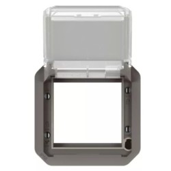 Legrand - Adaptateur étanche Plexo IP55 pour fonction Mosaic - finition anthracite à volet transparent - Réf : 069880L