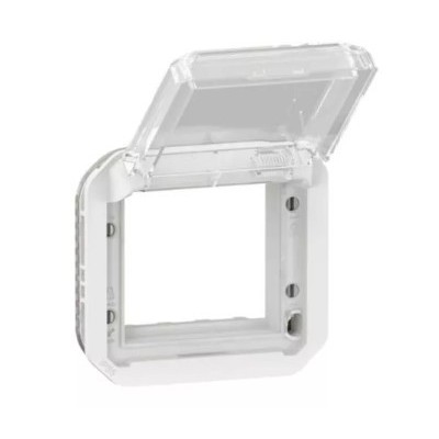 Legrand - Adaptateur étanche Plexo IP55 pour fonction Mosaic - finition blanc à volet transparent - Réf : 069695L