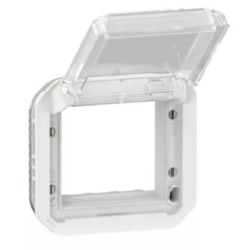 Legrand - Adaptateur étanche Plexo IP55 pour fonction Mosaic - finition blanc à volet transparent - Réf : 069695L