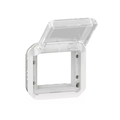 Legrand - Adaptateur étanche Plexo IP55 pour fonction Mosaic - finition blanc à volet transparent - Réf : 069695L