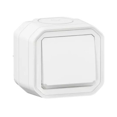 Legrand - Poussoir NO lumineux avec voyant Plexo 10A IP55 livré complet pour fixation en saillie - blanc - Réf : 069762L