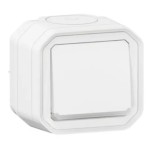 Legrand - Poussoir NO lumineux avec voyant Plexo 10A IP55 livré complet pour fixation en saillie - blanc - Réf : 069762L