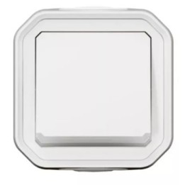 Legrand - Poussoir NO lumineux avec voyant Plexo 10A IP55 livré complet pour fixation en saillie - blanc - Réf : 069762L
