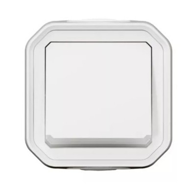 Legrand - Poussoir NO lumineux avec voyant Plexo 10A IP55 livré complet pour fixation en saillie - blanc - Réf : 069762L