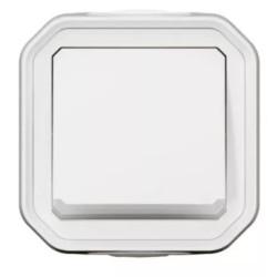 Legrand - Poussoir NO lumineux avec voyant Plexo 10A IP55 livré complet pour fixation en saillie - blanc - Réf : 069762L