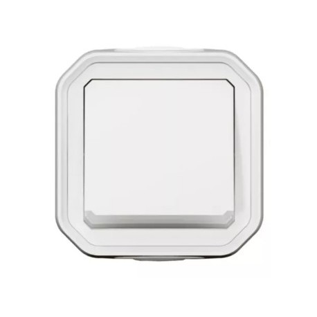 Legrand - Poussoir NO lumineux avec voyant Plexo 10A IP55 livré complet pour fixation en saillie - blanc - Réf : 069762L