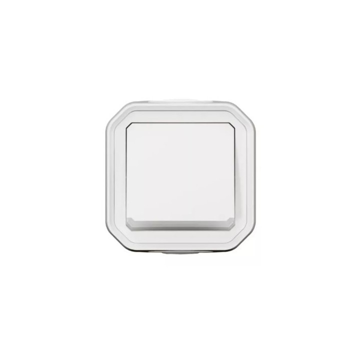 Legrand - Poussoir NO lumineux avec voyant Plexo 10A IP55 livré complet pour fixation en saillie - blanc - Réf : 069762L