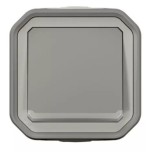 Legrand - Plexo - Poussoir NO lumineux 10A complet IP55 saillie - gris - Réf : 069722L