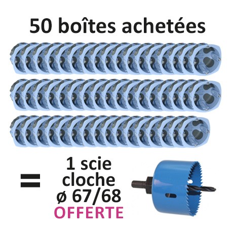 Eur'Ohm - 50 Boîtes d'encastrement - XL AIR'métic - 1 poste - prof. 40 mm - Réf : 52061-404