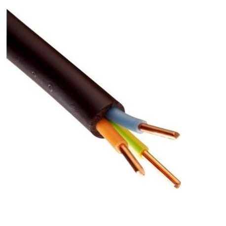 Câble U1000 R2V CU (Rigide) - 3G2,5 mm² (liseret jaune) - Coupe au mètre - Réf : R2V-3G2.5-jaune