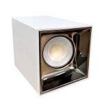 Krisane - Support spot saillie rectangulaire avec douille et ampoule 3000K - noir et blanc - Réf : KRI30003