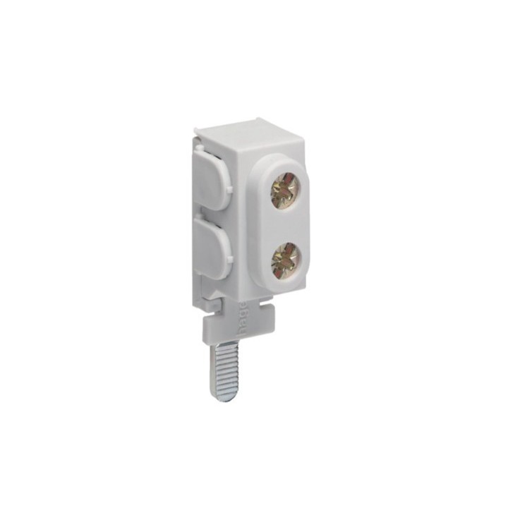 Hager - Borne de raccordement 1P à languette pour 2 câbles 25mm² - Réf : KF83B