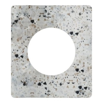 Schneider Odace - Prise 2P+T affleurante blanc craie - 10AX - avec plaque Architecte Terrazzo - Réf : S920052-PAT