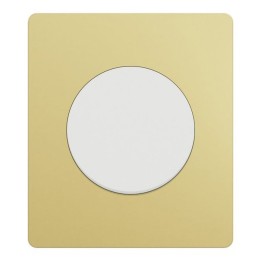 Schneider Odace - va-et-vient ou poussoir blanc craie - 10AX - avec plaque Architecte laiton - Réf : S920204-PAL